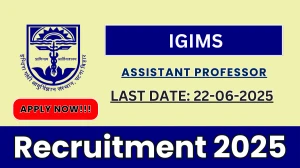IGIMS Assistant Professor Recruitment 2025 - Apply Offline for 52 Posts