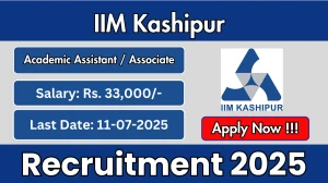 IIM Kashipur Recruitment 2025 - Apply Online for Academic Assistant / Associate Posts