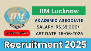 IIM Lucknow Academic Associate Recruitment 2025 - Apply Online