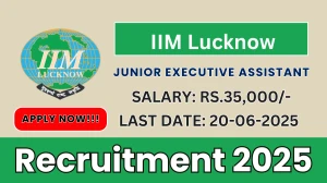 IIM Lucknow Junior Executive Assistant Recruitment 2025 - Apply Online for 01 Posts