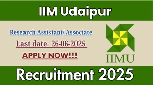 IIM Udaipur Research Assistant/ Associate Recruitment 2025 - Apply Online