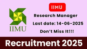 IIMU Research Manager Recruitment 2025 - Apply Online