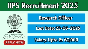 IIPS Research officer Recruitment 2025 - Apply Offline