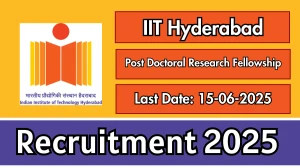IIT Hyderabad Post Doctoral Research Fellowship Recruitment 2025 - Apply Offline