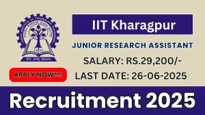 IIT Kharagpur Junior Research Assistant Recruitment 2025 - Apply Online for 02 Posts