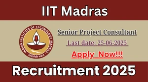 IIT Madras Senior Project Consultant Recruitment 2025 - Apply Online for 01 Posts