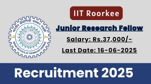 IIT Roorkee Junior Research Fellow Recruitment 2025 - Apply Offline