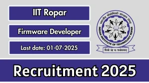 IIT Ropar Firmware Developer Recruitment 2025 - Apply Online