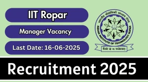 IIT Ropar Manager Recruitment 2025 - Apply Online