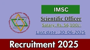 IMSC Scientific Officer Recruitment 2025 - Apply Online for 01 Posts IMSC Scientific Officer Recruitment 2025 - Apply Online for 01 Posts