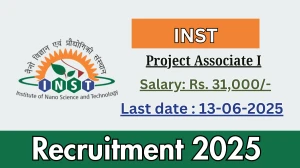 INST Project Associate I Recruitment 2025 - Apply Offline for 01 Posts