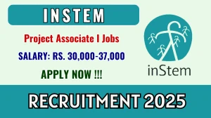 INSTEM Project Associate I Recruitment 2025 - Apply Online
