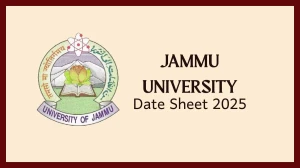 Jammu University Date Sheet 2025 Announced @ coeju.com Details Here