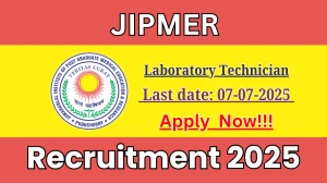 JIPMER Laboratory Technician Recruitment 2025 - Apply Online