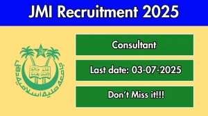 JMI Consultant Recruitment 2025 - Apply Offline