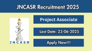 JNCASR Project Associate Recruitment 2025 - Apply Offline