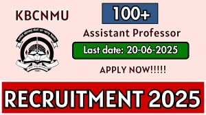 KBCNMU Assistant Professor Recruitment 2025 - Apply Online for 102 Posts
