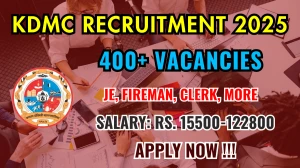KDMC Recruitment 2025 - Apply Online for 490 Junior Engineer, Fireman and More Posts
