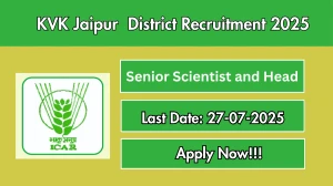 KVK Jaipur Senior Scientist and Head Recruitment 2025 - Apply Offline