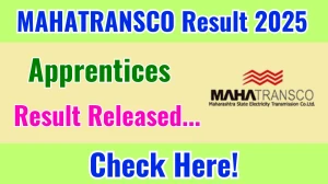 MAHATRANSCO Apprentices Result 2025 Out at mahatransco.in, Direct Link to Download Result PDF Here MAHATRANSCO Apprentices Result 2025 Out at mahatransco.in, Direct Link to Download Result PDF Here