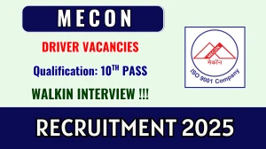 MECON Driver Recruitment 2025 – Walk in
