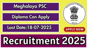 Meghalaya PSC Draughtsman Recruitment 2025 - Apply Online