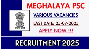 Meghalaya PSC Recruitment 2025 - Apply Online for 25 ASWCO, Electrician Instructor and More Posts