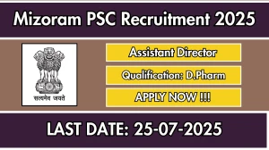 Mizoram PSC Assistant Director Recruitment 2025 - Apply Online for 03 Posts Mizoram PSC Assistant Director Recruitment 2025 - Apply Online for 03 Posts