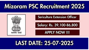 Mizoram PSC Sericulture Extension Officer Recruitment 2025 - Apply Online Mizoram PSC Sericulture Extension Officer Recruitment 2025 - Apply Online