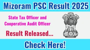Mizoram PSC State Tax Officer and Cooperative Audit Officer Result 2025 Out at mpsc.mizoram.gov.in, Direct Link to Download Result PDF Here Mizoram PSC State Tax Officer and Cooperative Audit Officer Result 2025 Out at mpsc.mizoram.gov.in, Direct Link to Download Result PDF Here