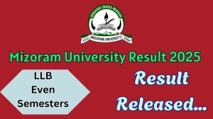Mizoram University Result 2025 Declared at mzu.edu.in Direct Link to Download Even Semesters Result
