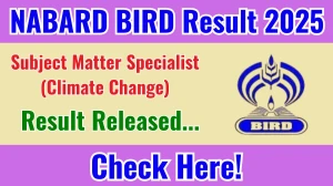 NABARD BIRD Subject Matter Specialist (Climate Change) Result 2025 Out at nabard.org, Direct Link to Download Result PDF Here