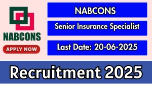NABCONS Senior Insurance Specialist Recruitment 2025 - Apply Online for 01 Posts