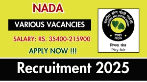 NADA Recruitment 2025 - Apply Offline for 06 Investigator, Law Officer and More Posts NADA Recruitment 2025 - Apply Offline for 06 Investigator, Law Officer and More Posts