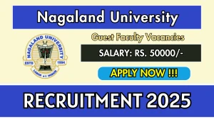 Nagaland University Guest Faculty Recruitment 2025 - Apply Offline