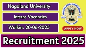 Nagaland University Interns Recruitment 2025 – Walk in for 04 Posts