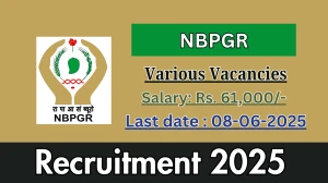 NBPGR Recruitment 2025 - Apply Offline for 03 Research Associate, SRF and More Posts