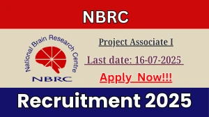 NBRC Project Associate I Recruitment 2025 - Apply Offline