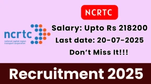 NCRTC Group General Manager/ Chief Project Manager Recruitment 2025 - Apply Offline