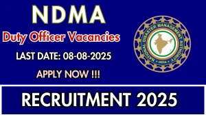 NDMA Duty Officer Recruitment 2025 - Apply Offline