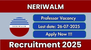 NERIWALM Professor Recruitment 2025 - Apply Offline for 01 Posts