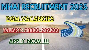 NHAI Deputy General Manager Recruitment 2025 - Apply Online for 30 Posts