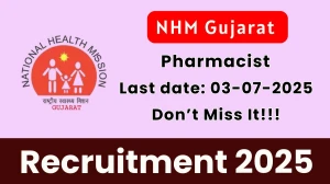 NHM Gujarat Pharmacist Recruitment 2025 - Apply Online