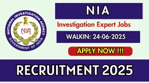NIA Investigation Expert Recruitment 2025 – Walk in for 01 Posts NIA Investigation Expert Recruitment 2025 – Walk in for 01 Posts