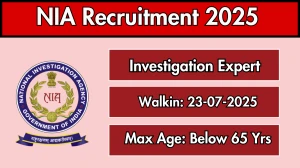NIA Investigation Expert Recruitment 2025 – Walk in for 02 Posts