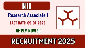 NII Research Associate I Recruitment 2025 - Apply Offline