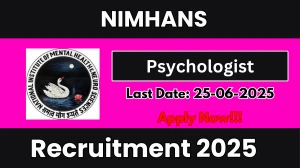 NIMHANS Psychologist Recruitment 2025 - Apply Offline for 02 Posts