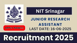 NIT Srinagar Junior Research Assistant Recruitment 2025 - Apply Online