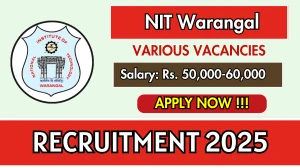 NIT Warangal Recruitment 2025 - Apply Online for 05 Visiting Consultant, Student Counsellor and More Posts NIT Warangal Recruitment 2025 - Apply Online for 05 Visiting Consultant, Student Counsellor and More Posts
