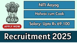 NITI Aayog Halwai cum Cook Recruitment 2025 - Apply Offline
